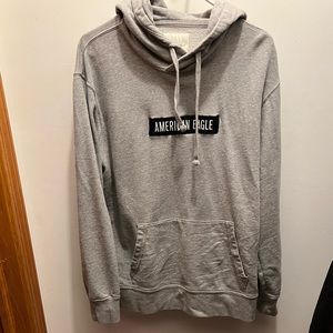 American Eagle Embroidered Grey Hoodie